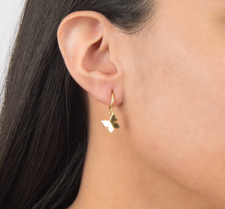 butterfly huggie earrings