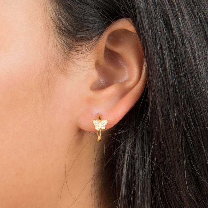 butterfly huggie earrings