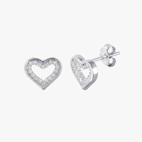 heart stud earrings