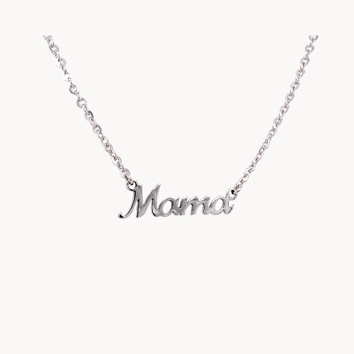 mama script necklace