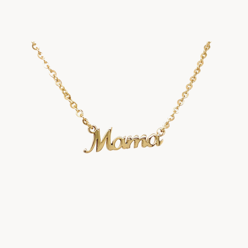 mama script necklace