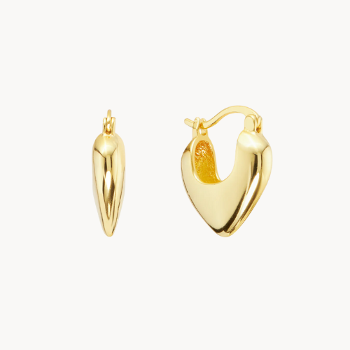 heart huggie earrings