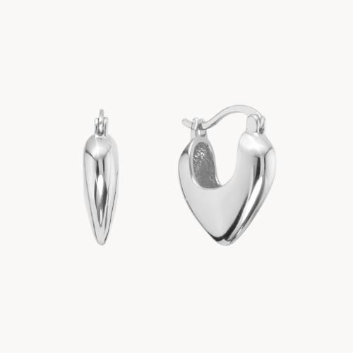 heart huggie earrings