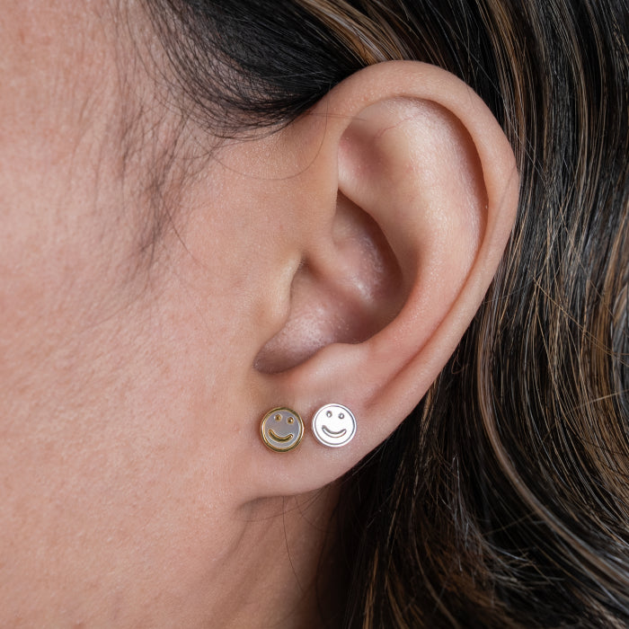 smiley stud earrings