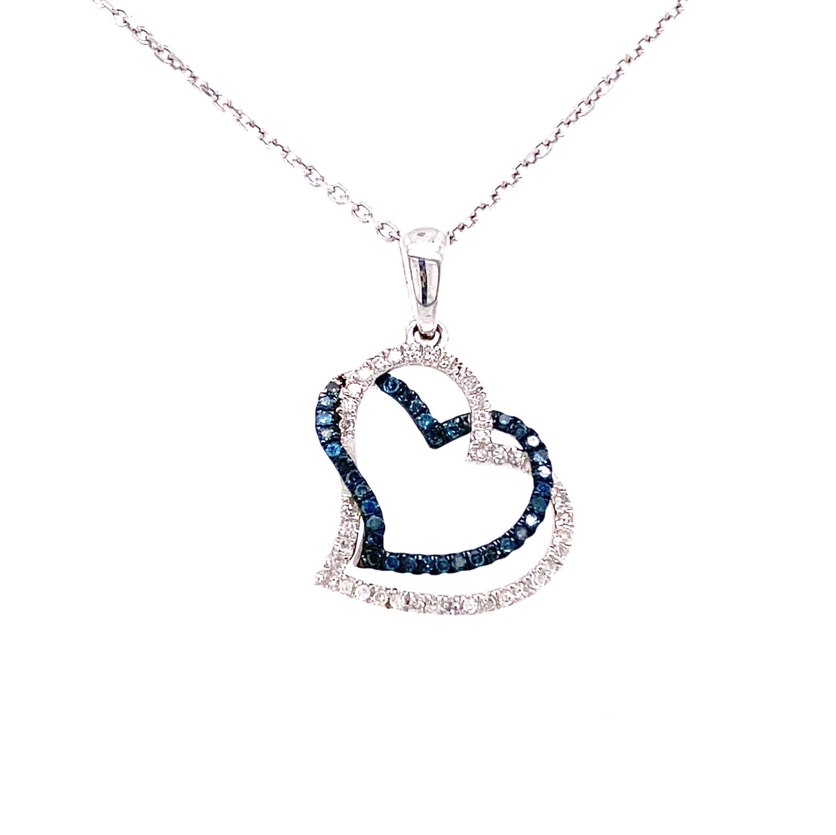 Blue Diamond Necklace 10k gold Brancier Jewellers