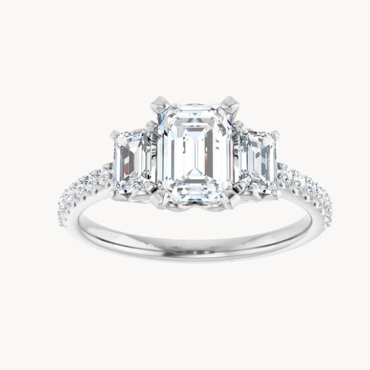 three stone diamond ring