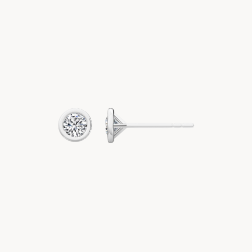 bezel diamond studs