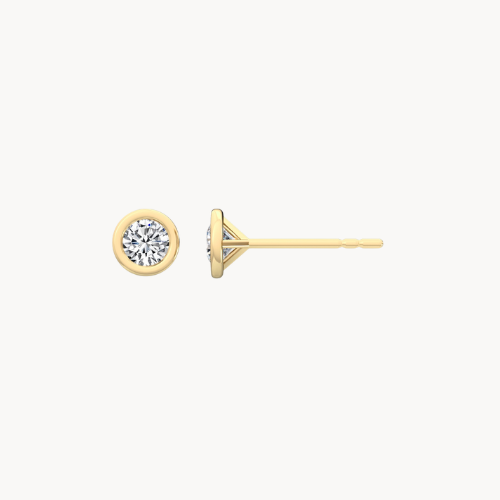 bezel diamond studs