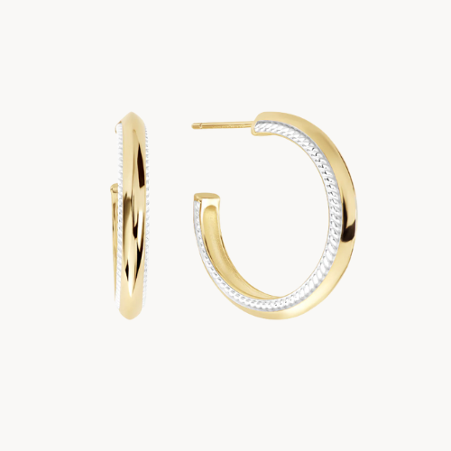 two tone hoop earrings
