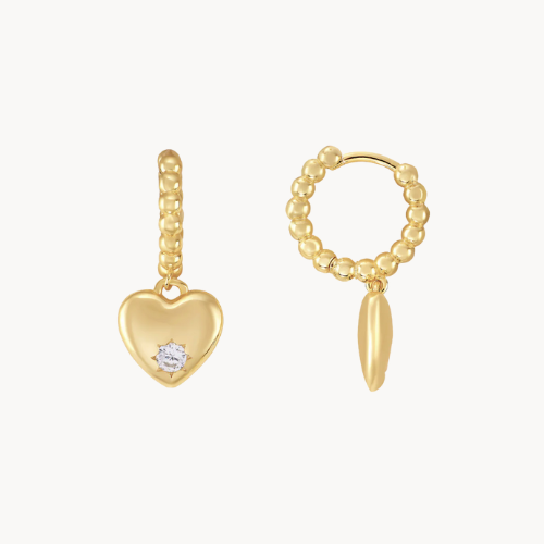 heart huggie earrings