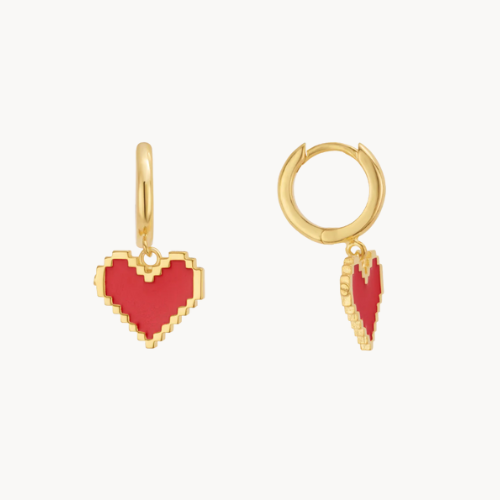heart huggie earrings