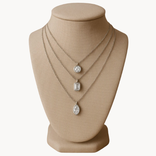 bezel diamond necklace