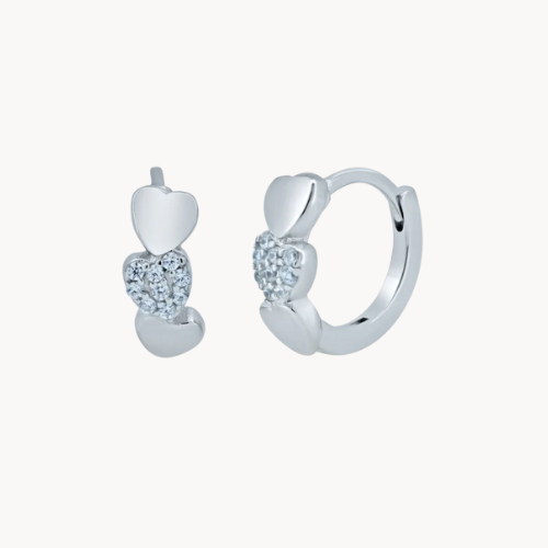 heart huggie earrings