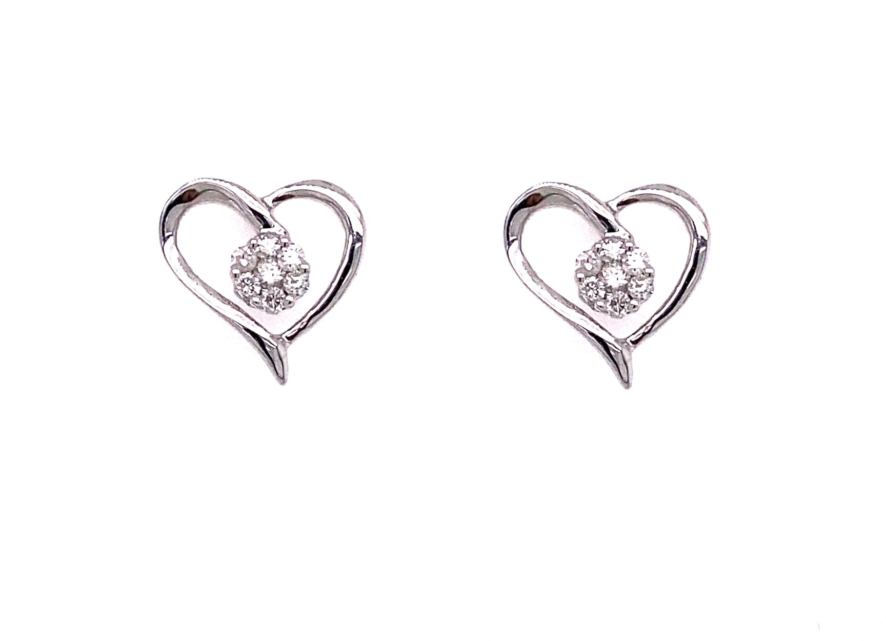 Diamond heart earrings 10k gold Brancier Jewellers