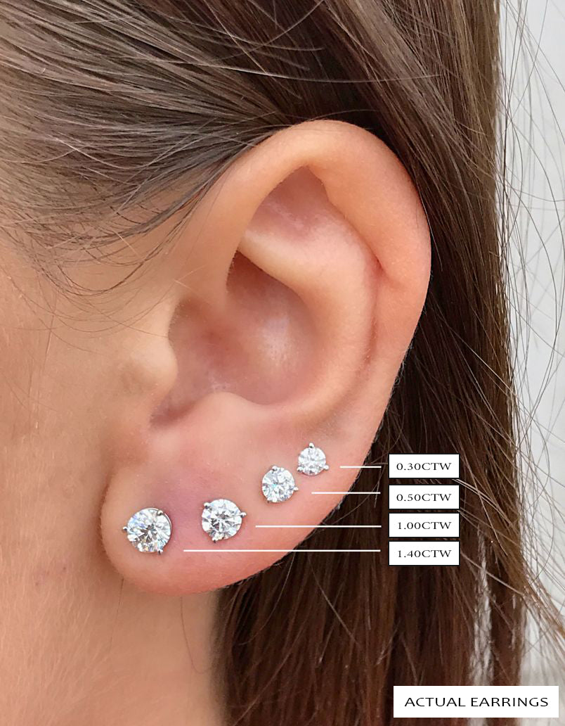 Lab diamond earrings studs on sale